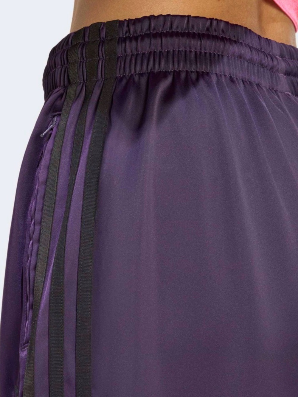 adidas Originals Adicolor Satin Wide Leg Track Pants in Purple - Picture 5 of 7